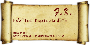 Fülei Kapisztrán névjegykártya